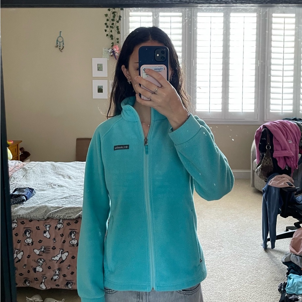 Girls Columbia Turquoise Fleece Jacket